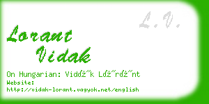 lorant vidak business card